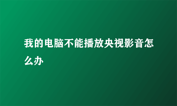 我的电脑不能播放央视影音怎么办