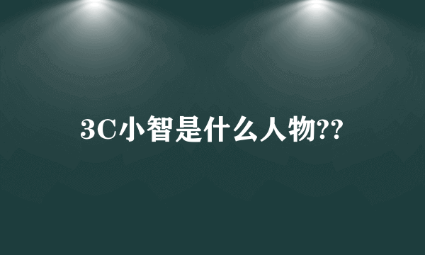 3C小智是什么人物??