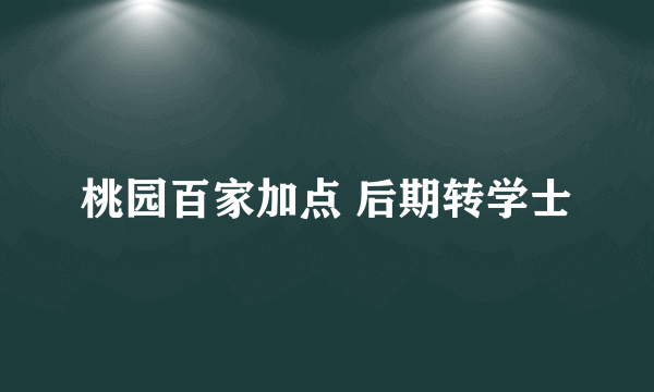 桃园百家加点 后期转学士