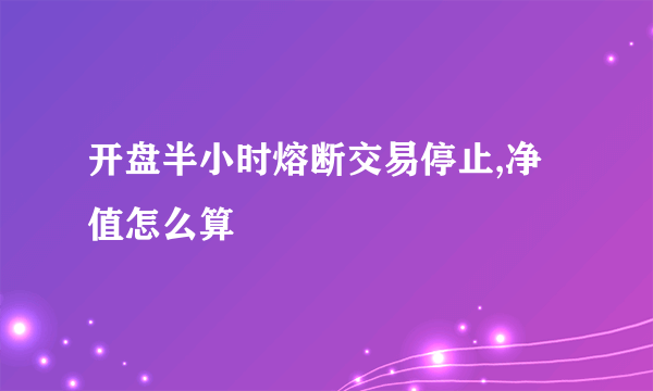 开盘半小时熔断交易停止,净值怎么算