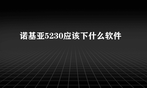 诺基亚5230应该下什么软件