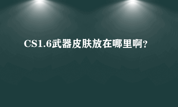 CS1.6武器皮肤放在哪里啊？