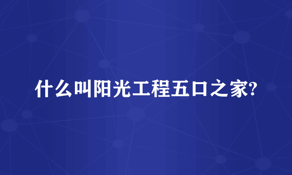 什么叫阳光工程五口之家?