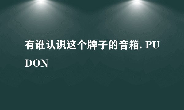 有谁认识这个牌子的音箱. PUDON