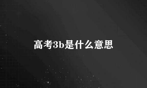 高考3b是什么意思