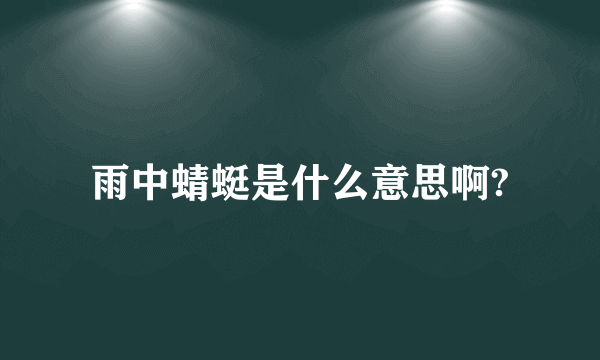 雨中蜻蜓是什么意思啊?