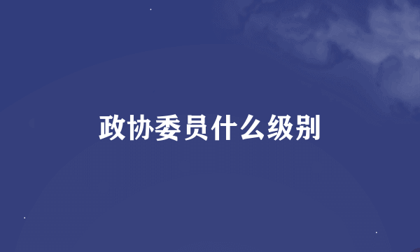 政协委员什么级别