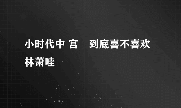 小时代中 宫洺到底喜不喜欢林萧哇