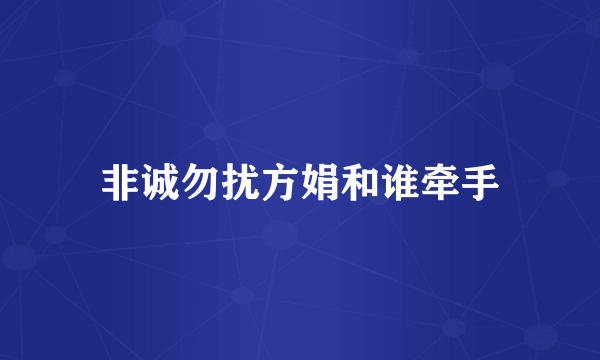 非诚勿扰方娟和谁牵手