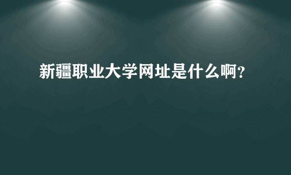新疆职业大学网址是什么啊？