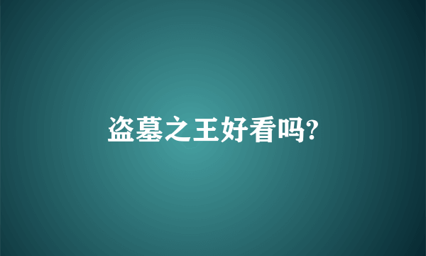 盗墓之王好看吗?