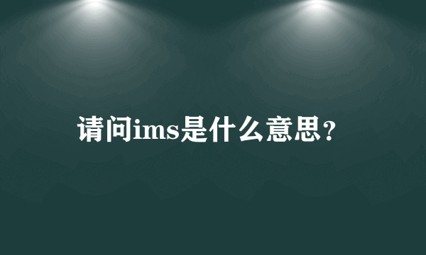 请问ims是什么意思？