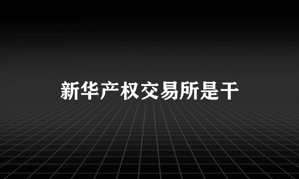 新华产权交易所是干
