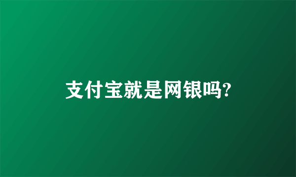 支付宝就是网银吗?