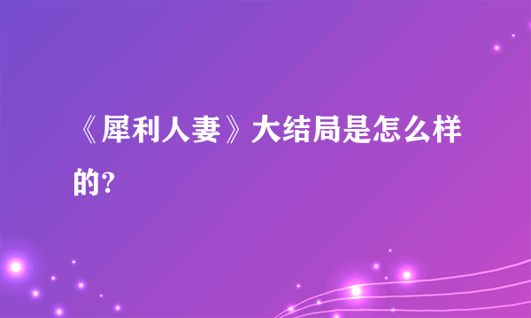 《犀利人妻》大结局是怎么样的?