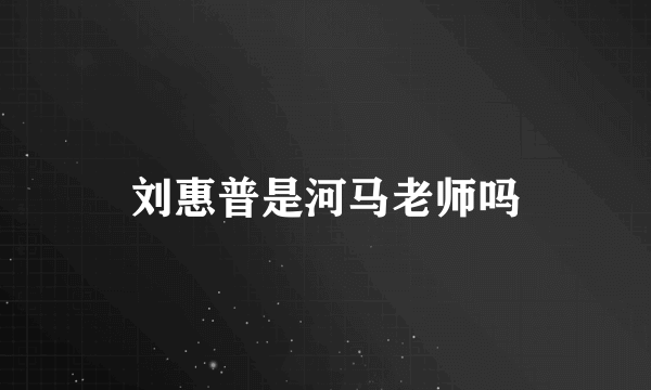 刘惠普是河马老师吗