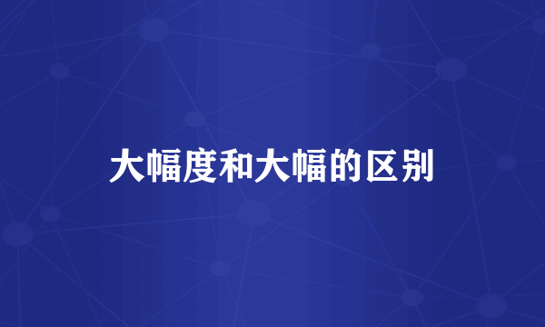 大幅度和大幅的区别