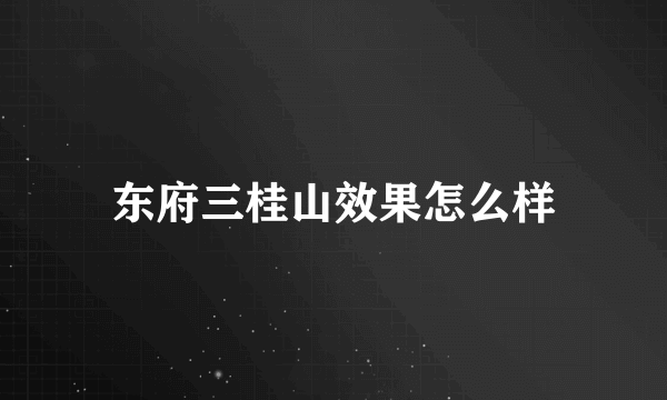 东府三桂山效果怎么样