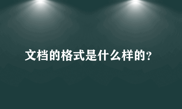 文档的格式是什么样的？