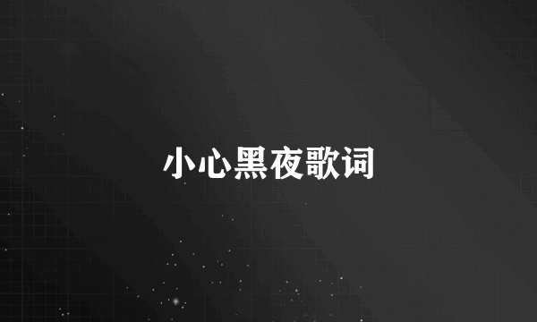 小心黑夜歌词