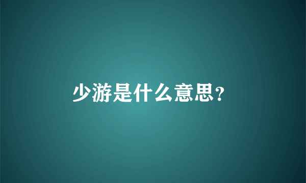 少游是什么意思？