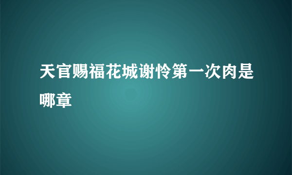 天官赐福花城谢怜第一次肉是哪章