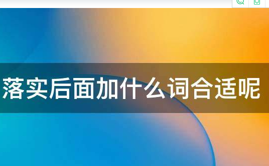 落实后面搭配什么词?