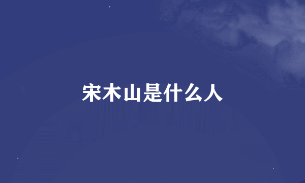 宋木山是什么人