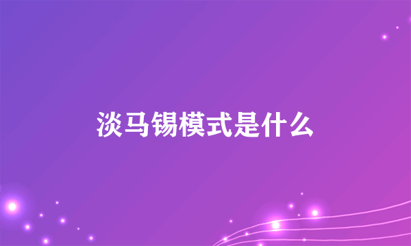 淡马锡模式是什么