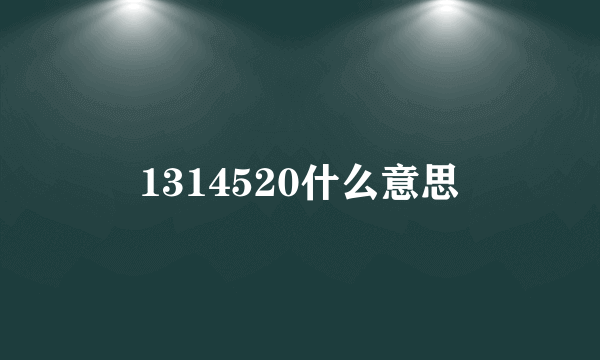 1314520什么意思