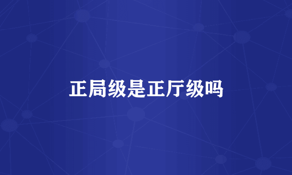 正局级是正厅级吗