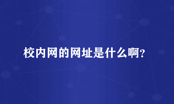 校内网的网址是什么啊？