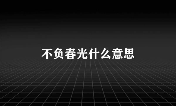 不负春光什么意思