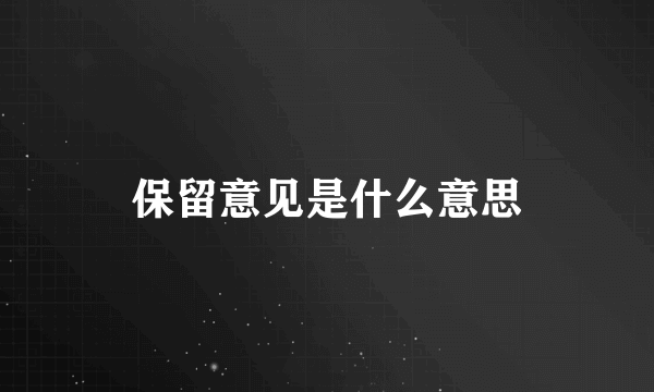 保留意见是什么意思