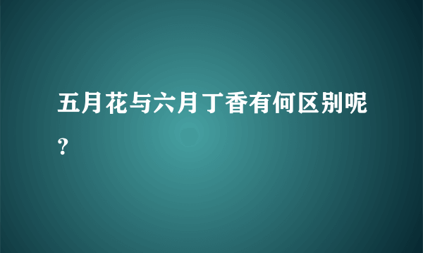 五月花与六月丁香有何区别呢？
