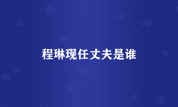 程琳现任丈夫是谁