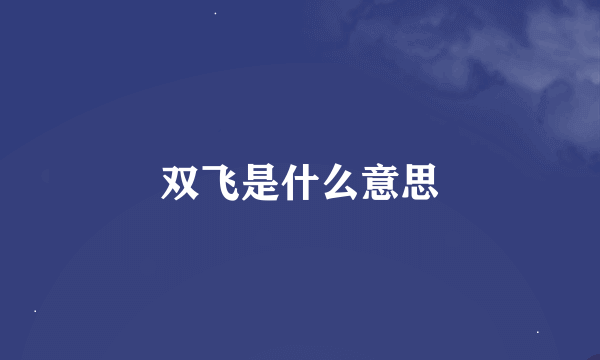 双飞是什么意思
