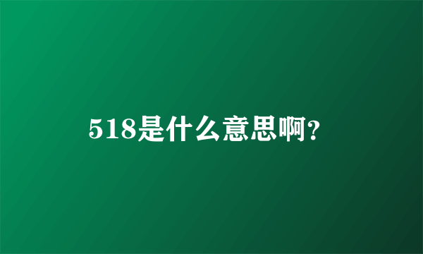 518是什么意思啊？