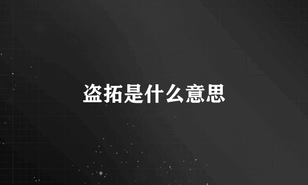 盗拓是什么意思