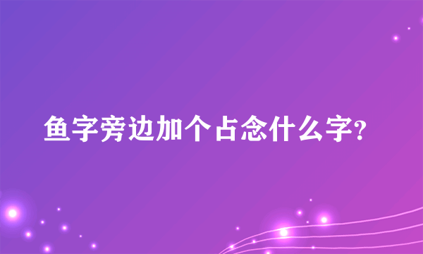 鱼字旁边加个占念什么字？