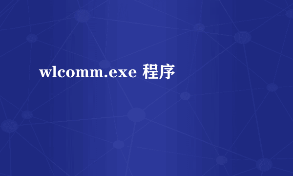 wlcomm.exe 程序