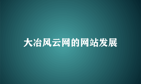 大冶风云网的网站发展