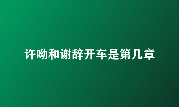 许呦和谢辞开车是第几章