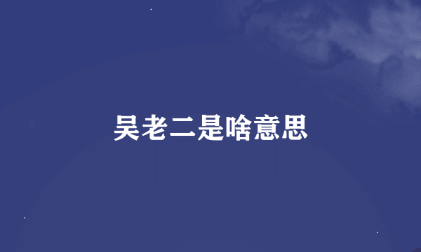 吴老二是啥意思