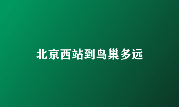 北京西站到鸟巢多远