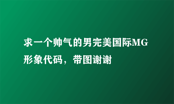 求一个帅气的男完美国际MG形象代码，带图谢谢