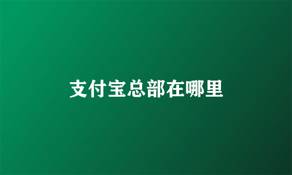 支付宝总部在哪里