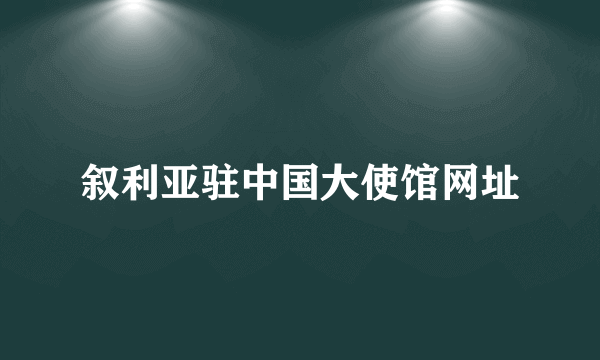 叙利亚驻中国大使馆网址