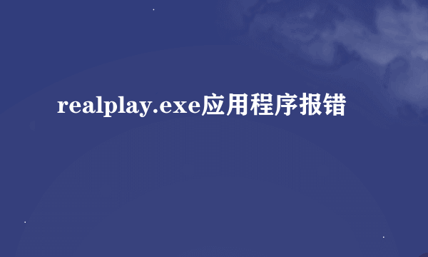 realplay.exe应用程序报错