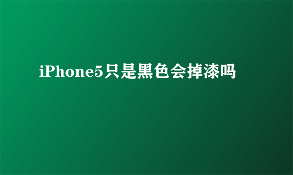 iPhone5只是黑色会掉漆吗